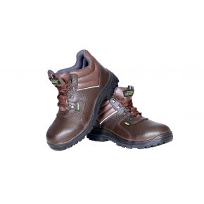 HIGH-TECH HI ANKLE SAFETY SHOES HT-804 BROWN